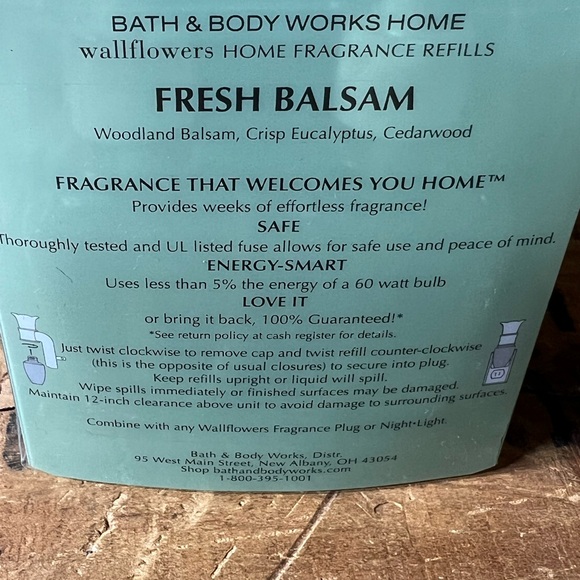 Bath & Body Works Home Wallflowers Fresh Balsam Fragrance Refills 2 packs, 2 ea. - Picture 5 of 7